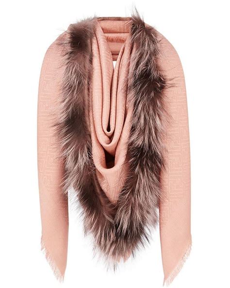 fendi shawl with fur pink|fendi silk scarf for sale.